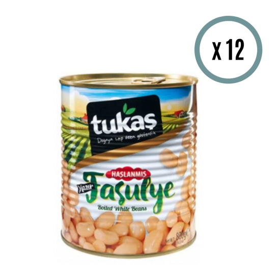 TUKAŞ 800 GR KURU FASULYE HAŞLANMIŞ  12 ADET