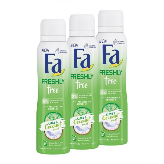 Fa Freshly Free Misket Limonu & Hindistan Cevizi Deosprey X 3 Adet